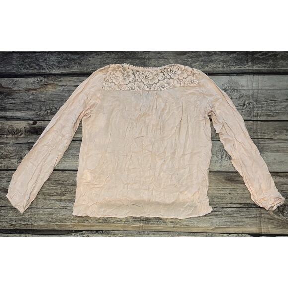 Taylor And Sage Long Sleeve Top Pink Boho Blouse Womens Size Medium - Picture 6 of 6